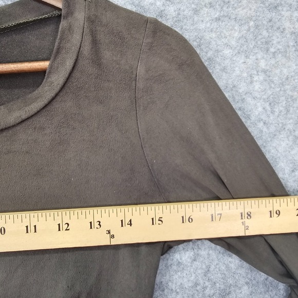 Long Sleeve Crop Top Womens Small Olive Green Stretch Y2K Grunge Baddie JnK USA - Picture 4 of 9